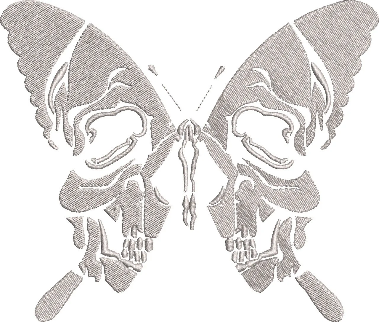  Butterfly with Skull Pattern Wings  embroidery pattern preview