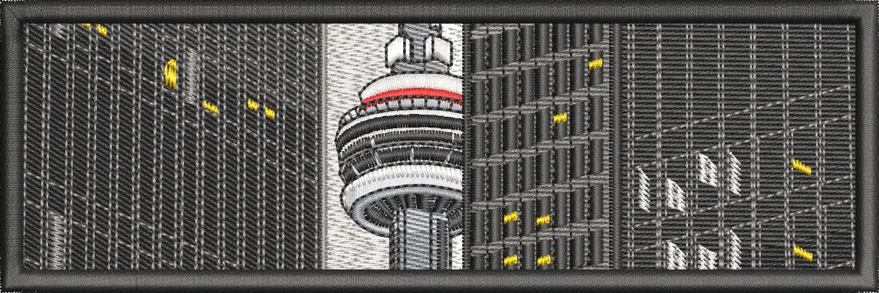  CN Tower and City Skyscrapers Embroidered Patch  embroidery pattern preview