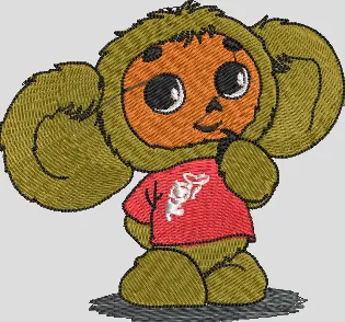  Cheburashka Embroidery with Red Shirt  embroidery pattern preview