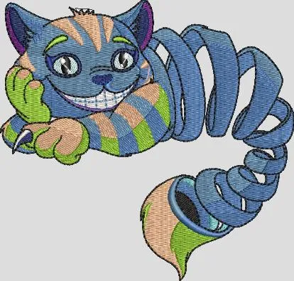  Cheshire Cat with Spiral Body Embroidery  embroidery pattern preview