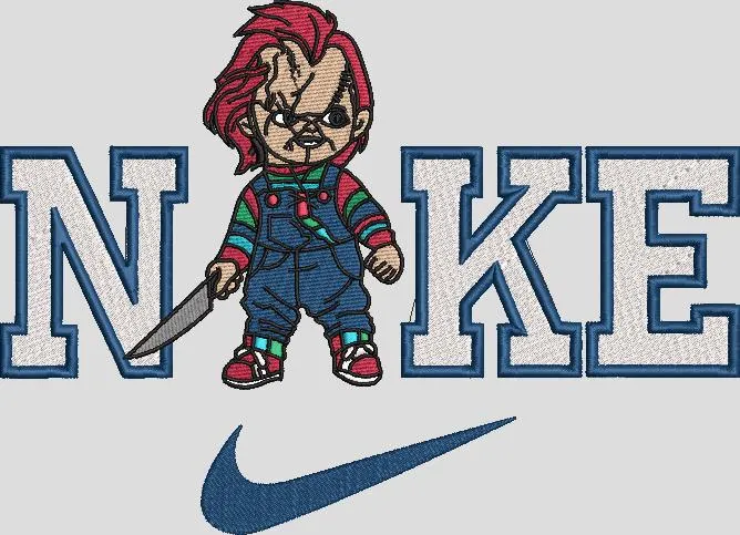  Chucky with Nike Branding  embroidery pattern preview