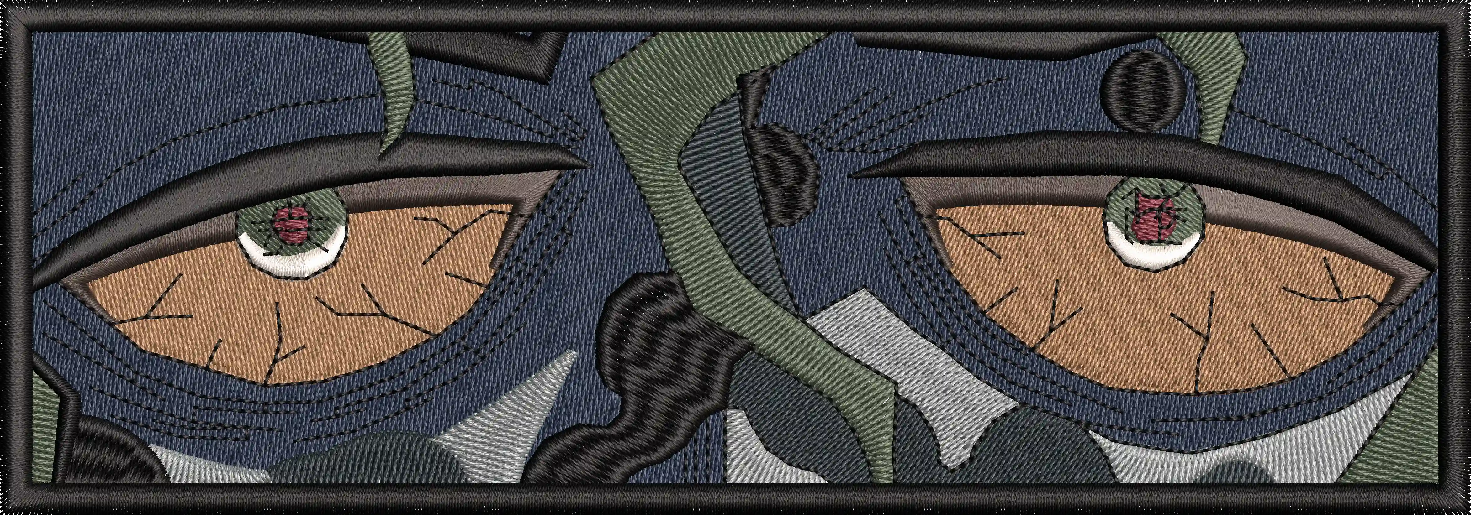  Close Up Anime Eyes with Camouflage and Stitches  embroidery pattern preview