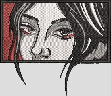  Close Up Woman's Eyes with Striking Hair  embroidery pattern preview