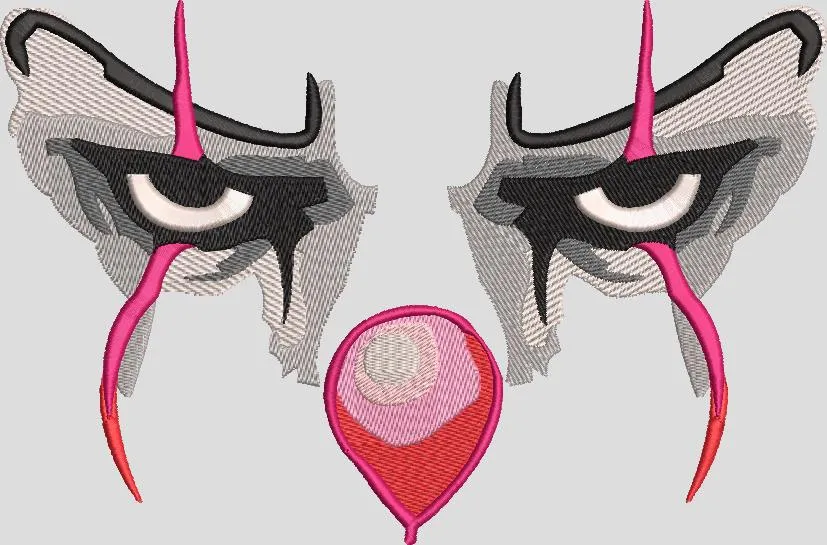  Creepy Clown Eyes with Balloon  embroidery pattern preview