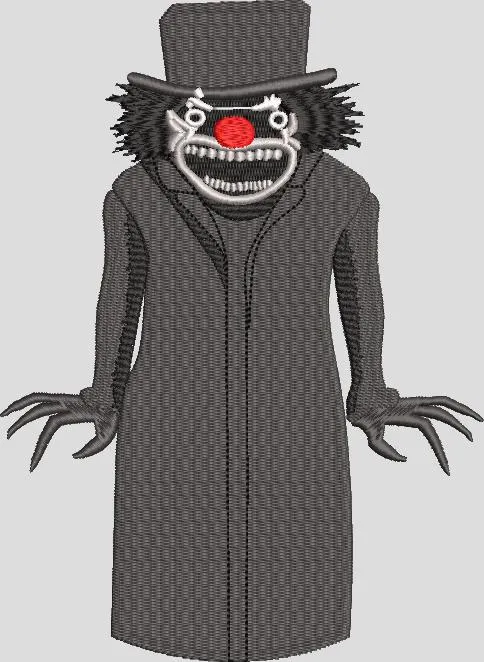  Creepy Clown in Dark Coat with Top Hat  embroidery pattern preview