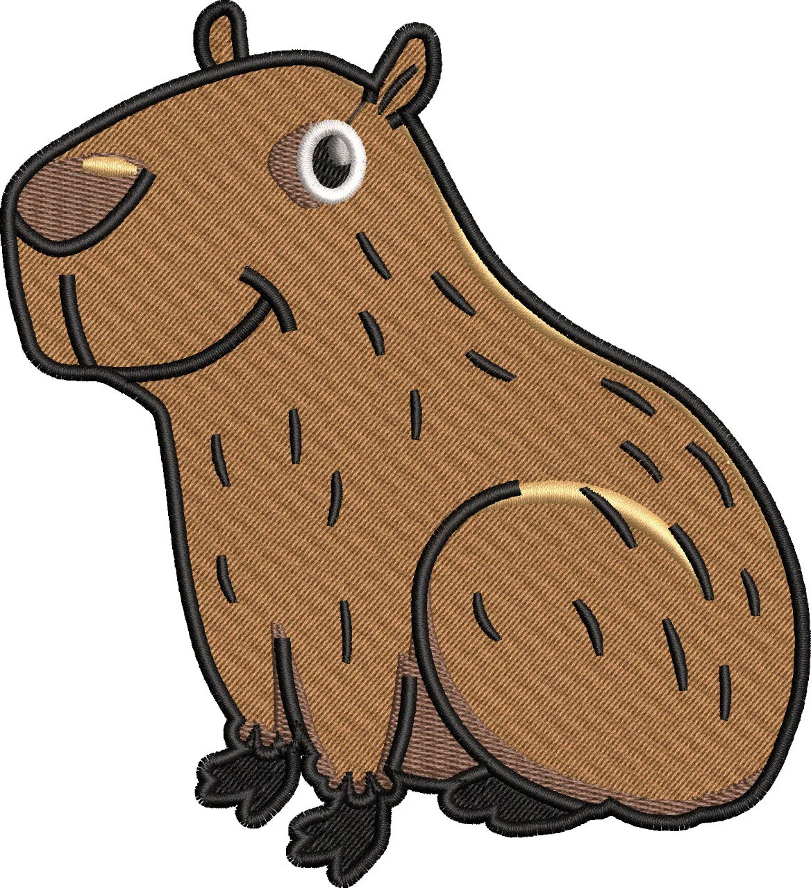  Cute Capybara Embroidery Patch  embroidery pattern preview