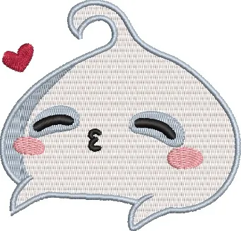 Cute Dumpling Blowing Kiss  embroidery pattern preview