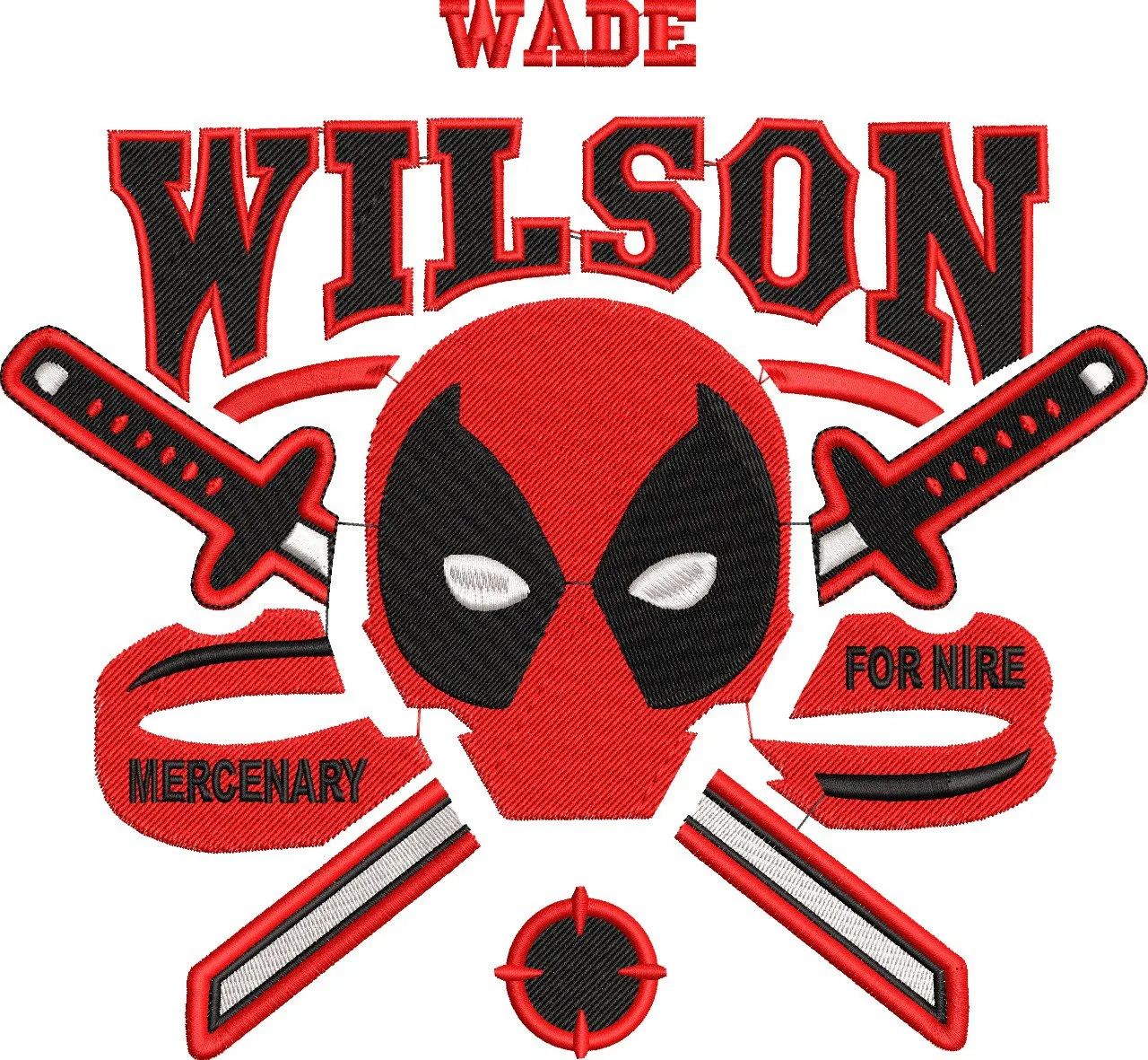  Deadpool Wade Wilson Mercenary Patch Design  embroidery pattern preview