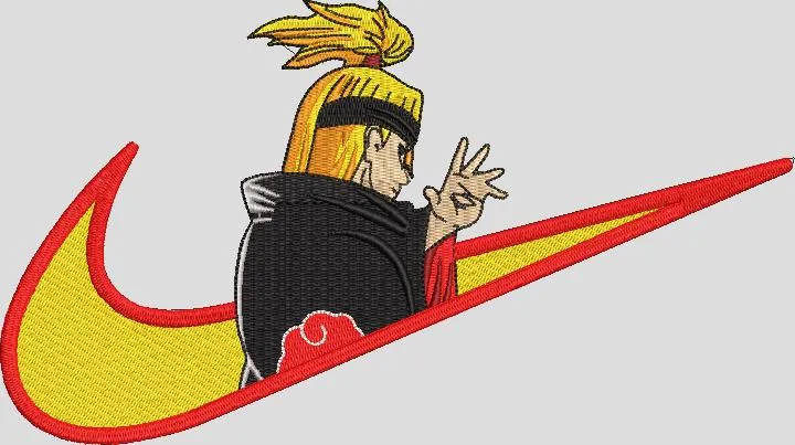  Deidara in Nike Swoosh Patch Style  embroidery pattern preview