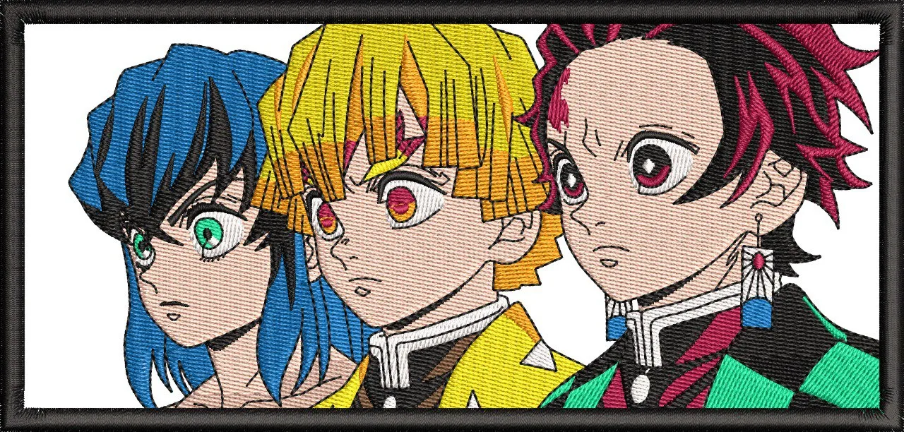  Demon Slayer Main Trio Embroidered Patch Style  embroidery pattern preview