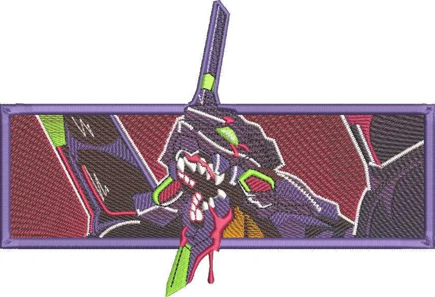  EVA Unit 01 Rectangular Patch Embroidery  embroidery pattern preview