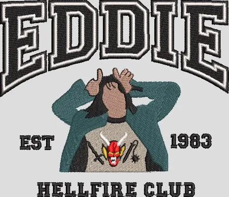 Eddie Munson Hellfire Club Tribute  embroidery pattern preview