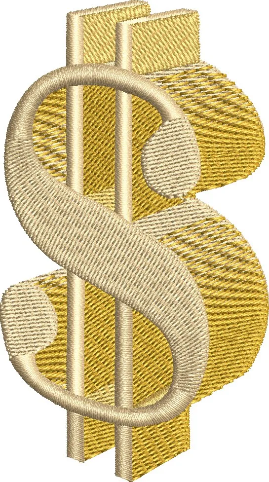  Embroidered Gold Dollar Sign  embroidery pattern preview
