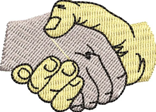  Embroidered Handshake Unity Symbol  embroidery pattern preview