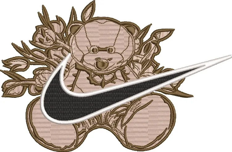 Embroidered Teddy Bear with Nike Swoosh  embroidery pattern preview