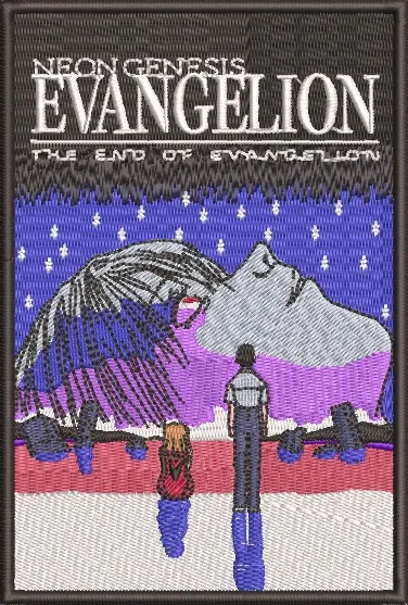  End of Evangelion Beach Scene Embroidery  embroidery pattern preview