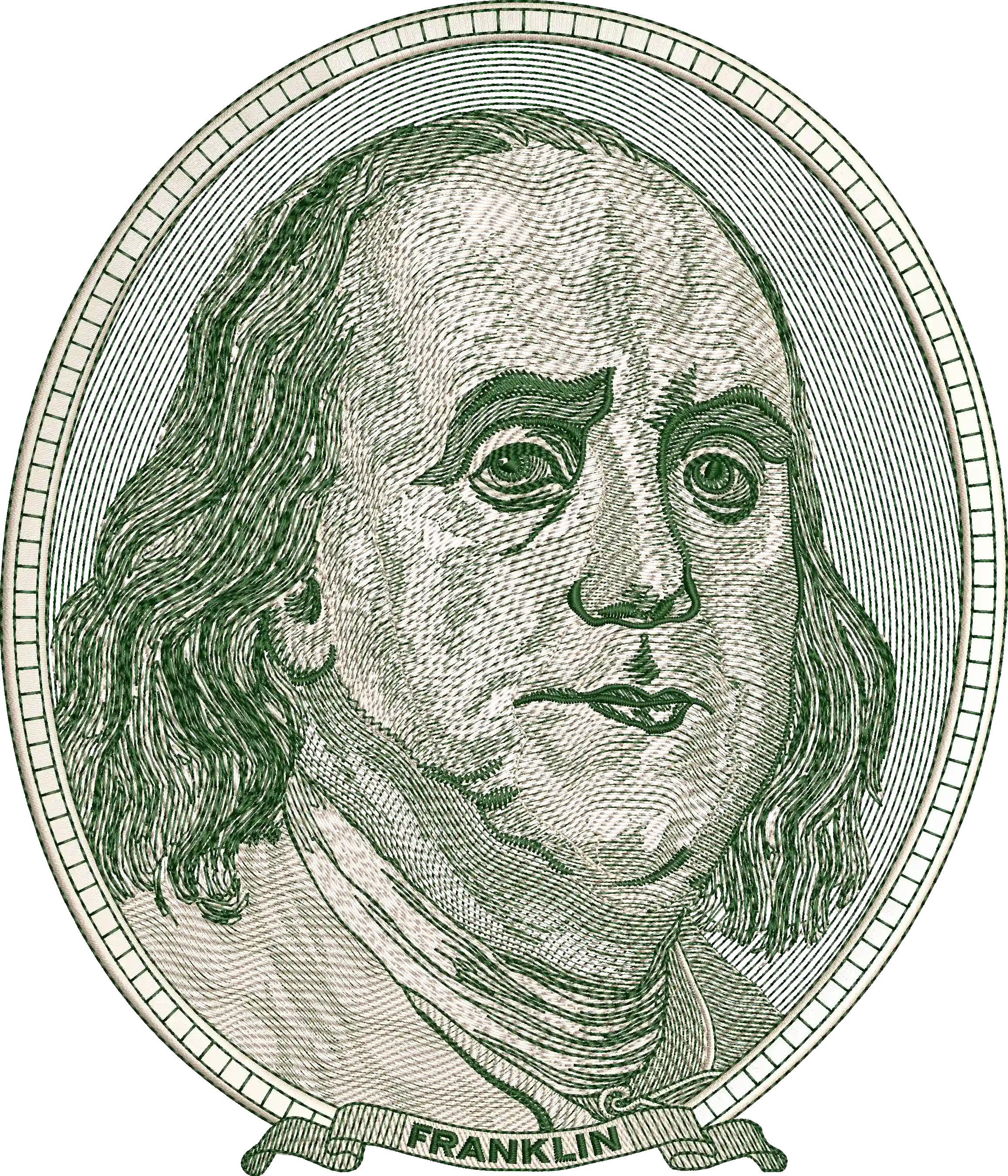  Engraved Portrait of Benjamin Franklin  embroidery pattern preview