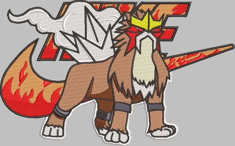  Entei with Fire Nike Logo  embroidery pattern preview