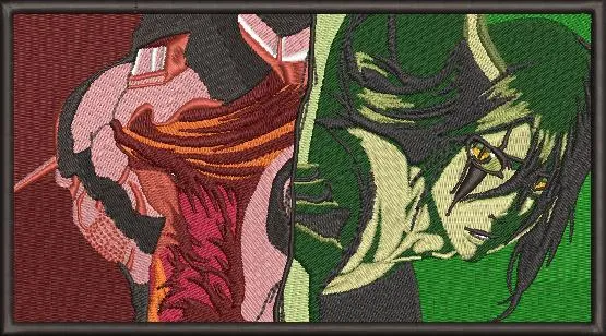  Eren Titan and Ulquiorra Split Portrait  embroidery pattern preview