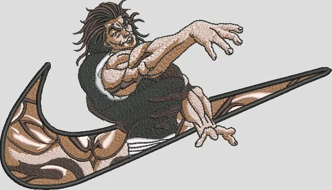  Eren Yeager Embroidered on Nike Logo  embroidery pattern preview