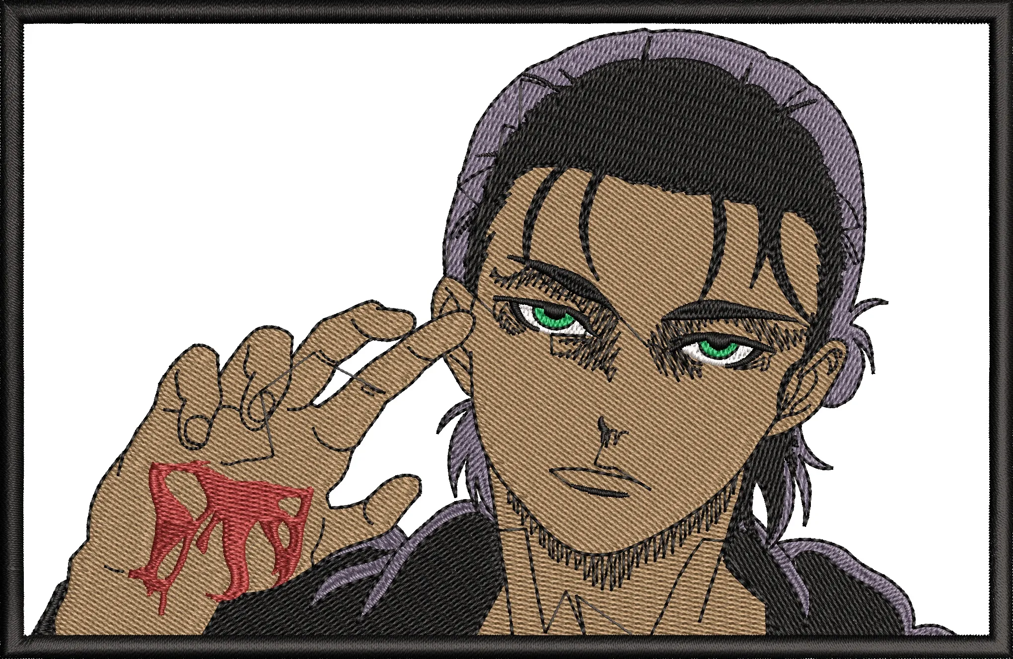  Eren Yeager with Bloody Hand Attack on Titan  embroidery pattern preview