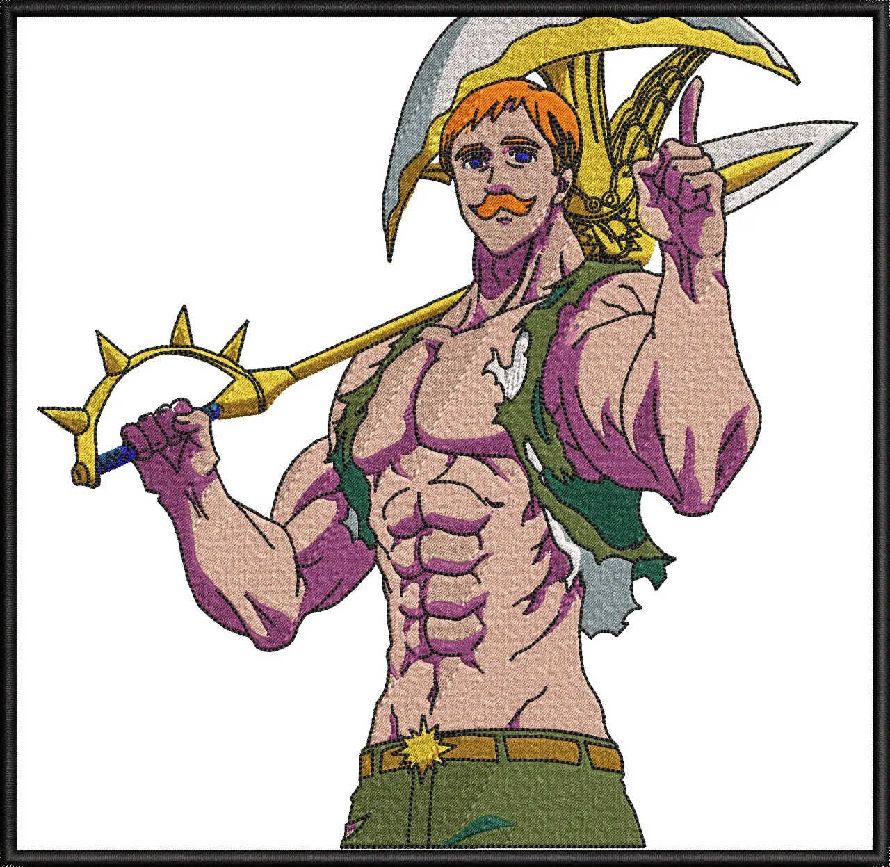 Main preview of  Escanor with Divine Axe Rhitta Embroidery Style 