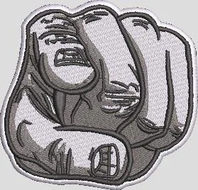  Fist with Expressive Faces Patch  embroidery pattern preview