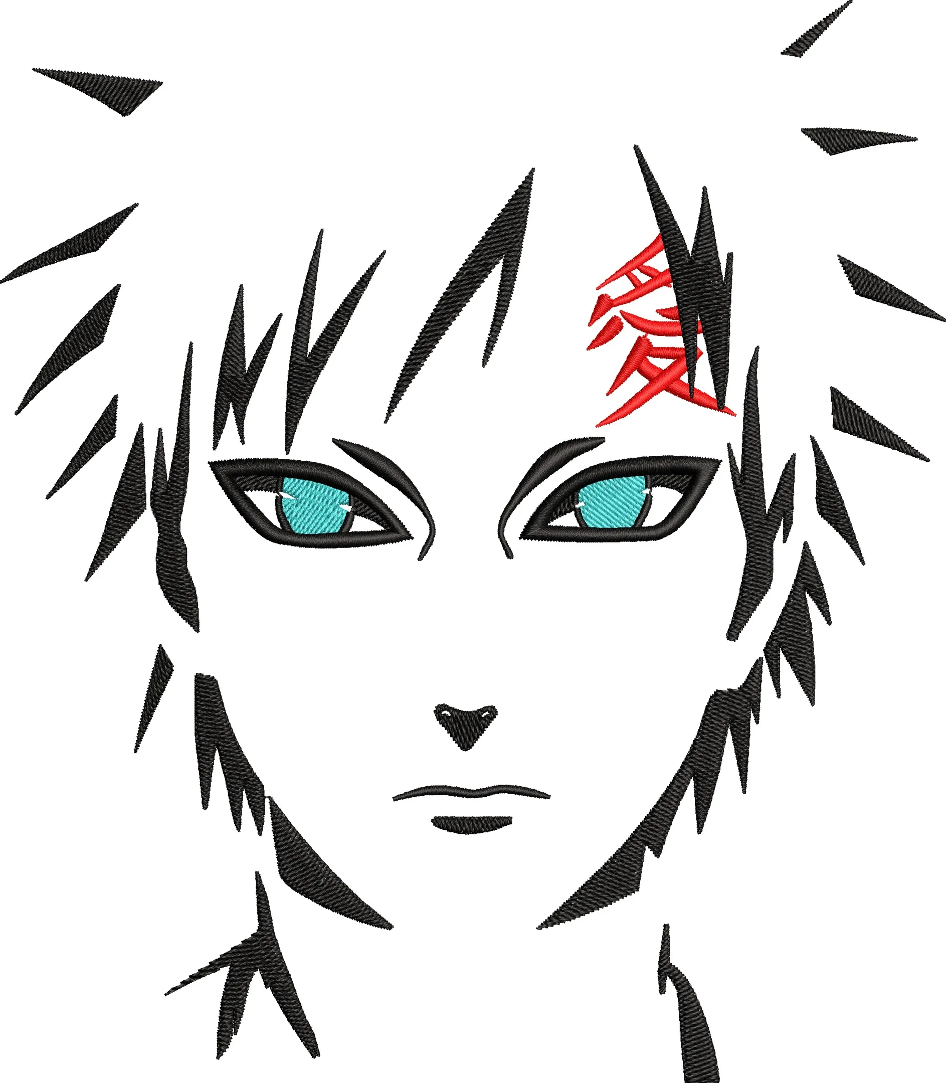  Gaara Face Minimalist Embroidery  embroidery pattern preview
