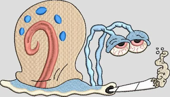 Main preview of  Gary the Snail Smoking Embroidery 