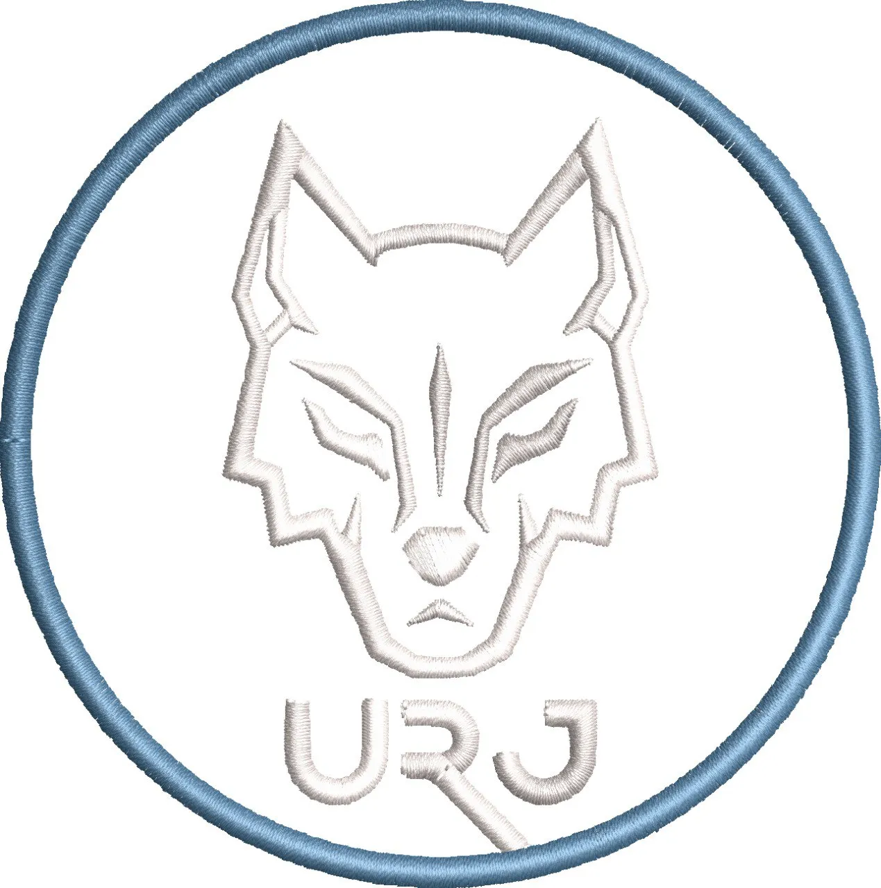  Geometric Wolf Head with URJ Letters  embroidery pattern preview
