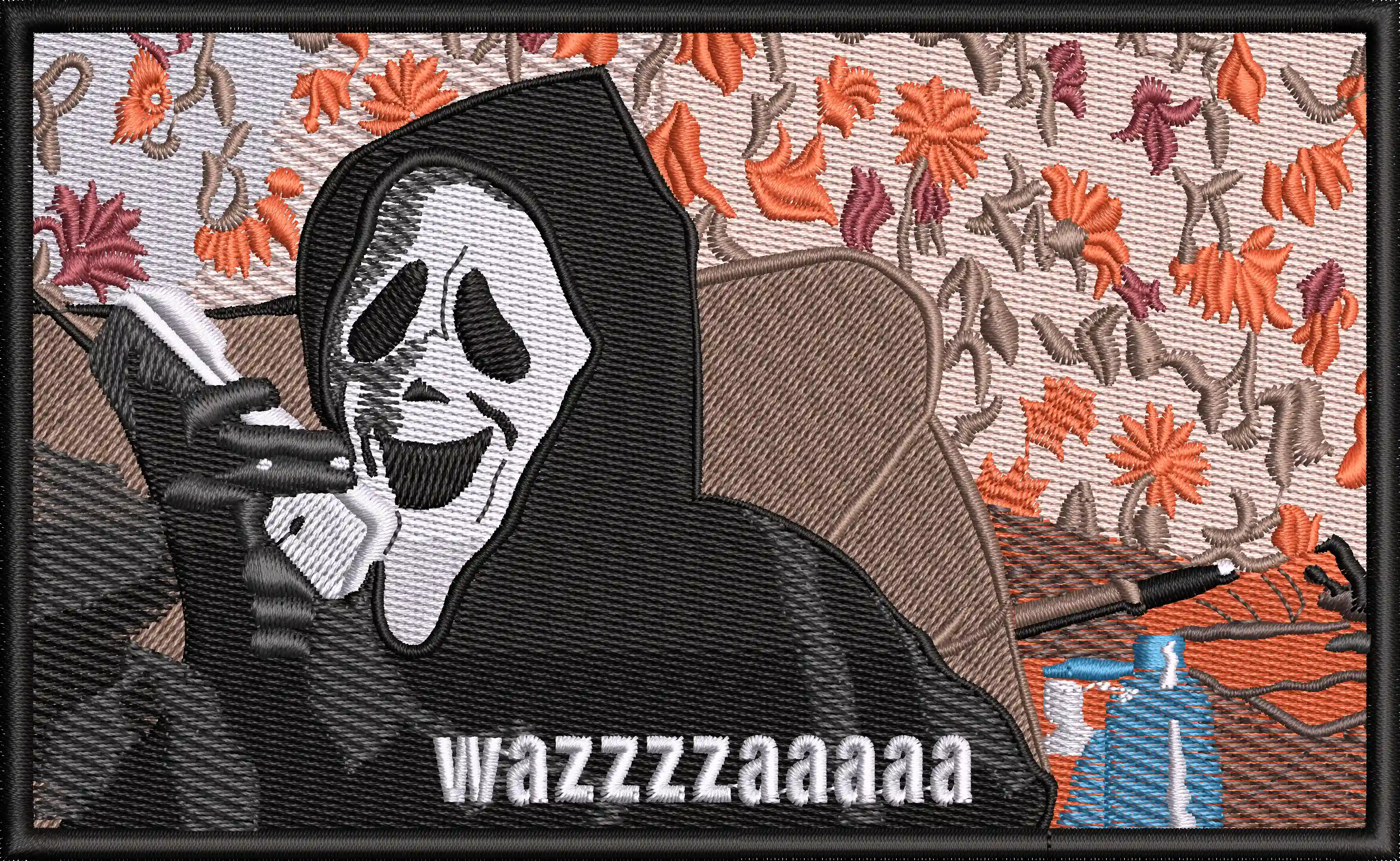  Ghostface Mask wazzzaaa Sofa Scene Embroidery  embroidery pattern preview