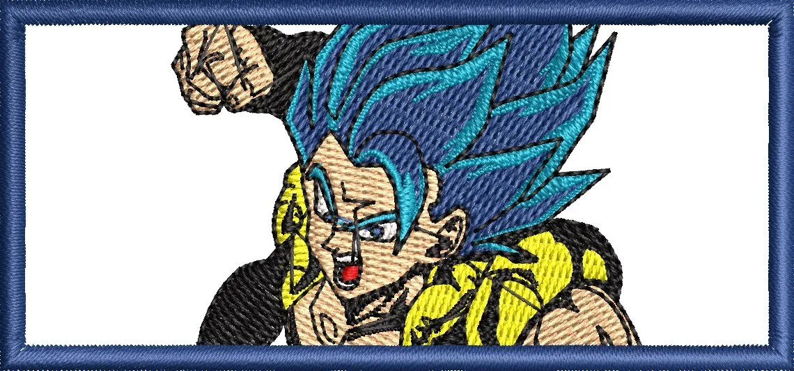  Gogeta Super Saiyan Blue Embroidery Patch  embroidery pattern preview