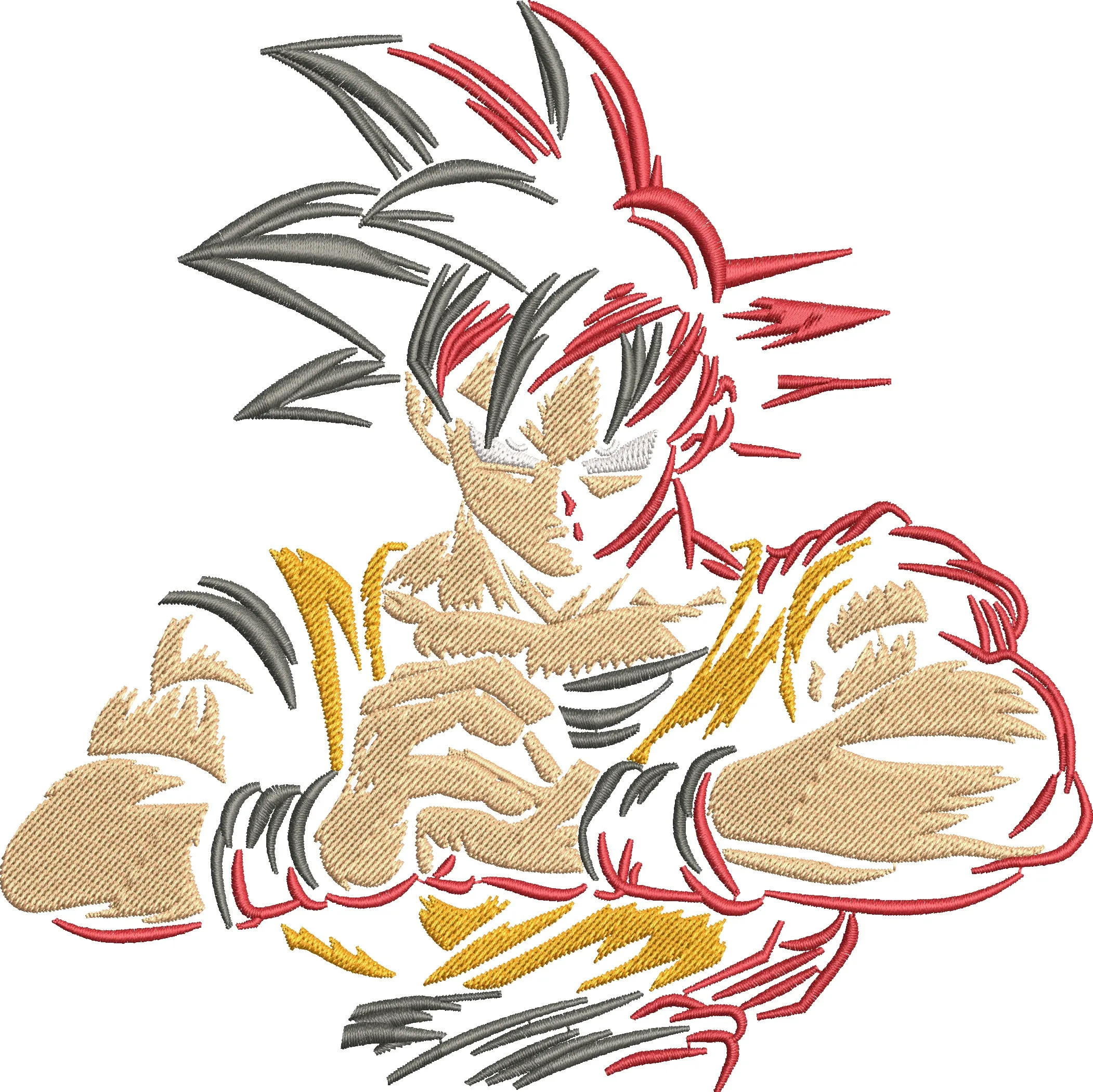 Goku Embroidered Outline Pose  embroidery pattern preview