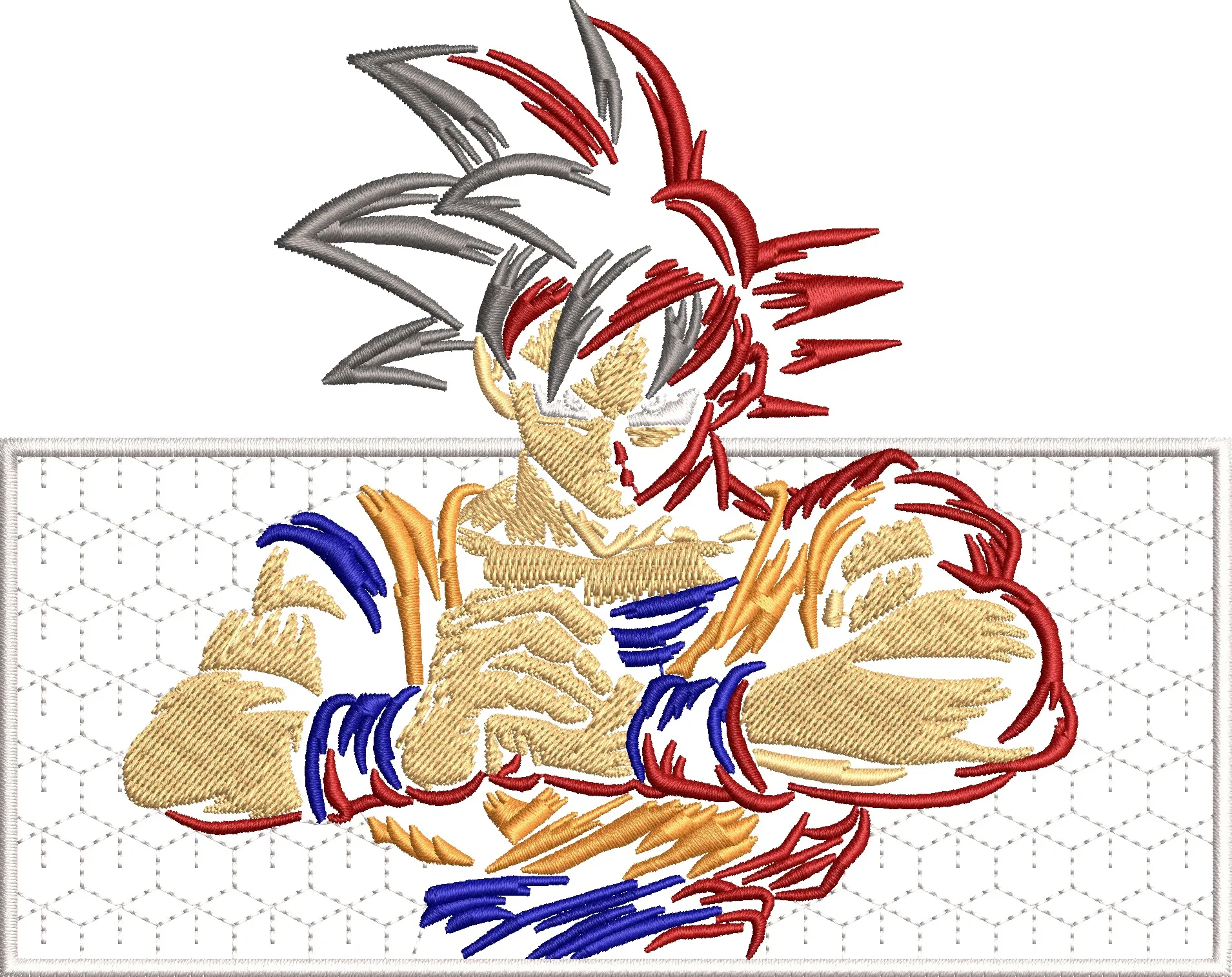  Goku Embroidery Outline in Fighting Stance  embroidery pattern preview