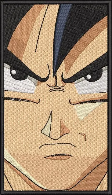 Goku Intense Closeup Portrait  embroidery pattern preview