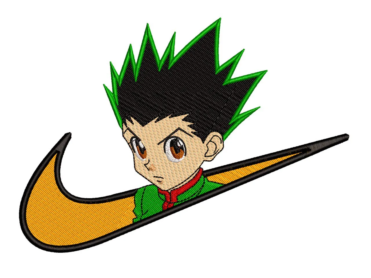  Gon Freecss in Nike Swoosh Embroidery  embroidery pattern preview