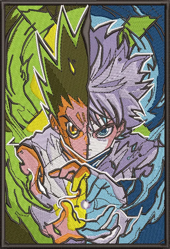 Main preview of  Gon and Killua Split Portrait Embroidered Style 