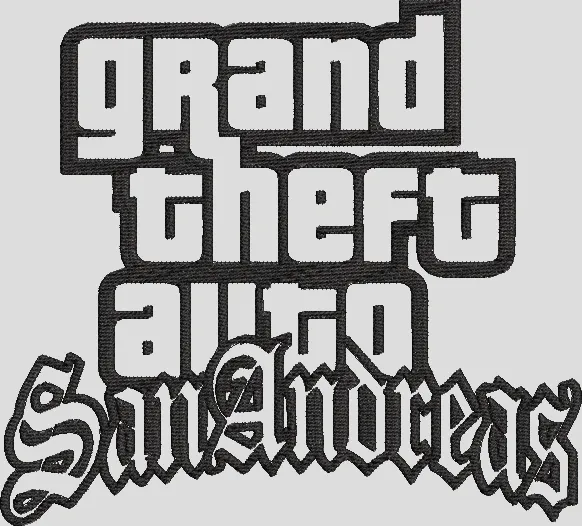  Grand Theft Auto San Andreas Logo  embroidery pattern preview