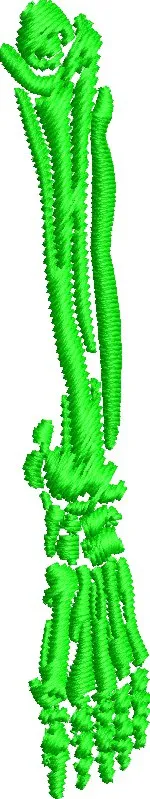  Green Embroidered Human Arm Bones  embroidery pattern preview