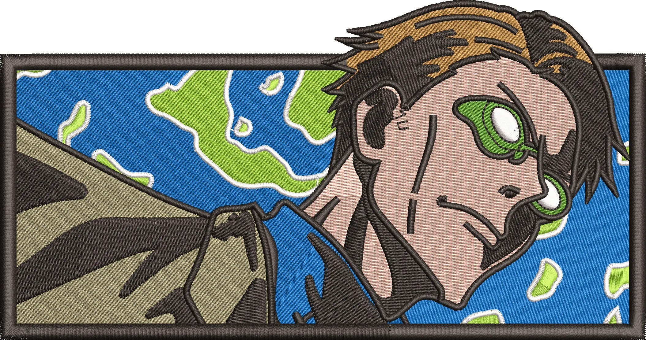 Main preview of  Green Masked Hero with Earth Map Background 