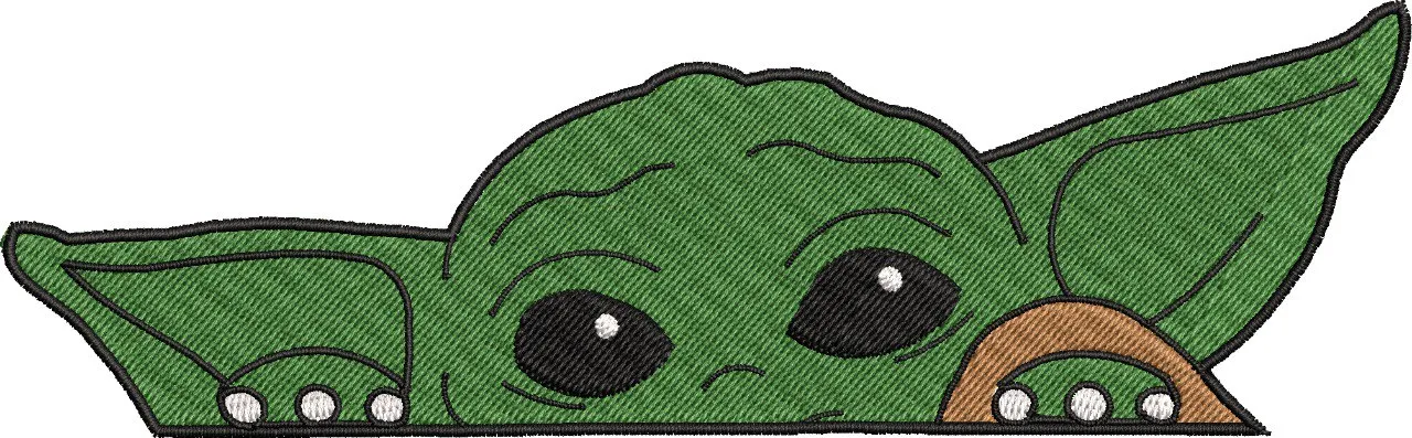  Grogu Peeking Embroidery Patch  embroidery pattern preview