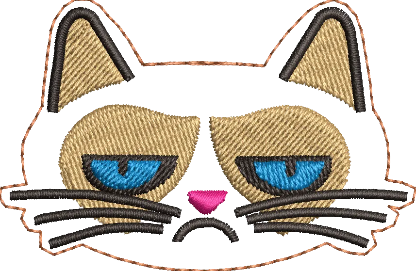  Grumpy Cat Embroidery Face  embroidery pattern preview