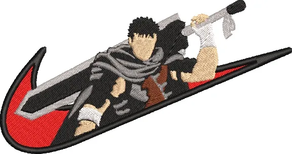  Guts from Berserk inside Nike Logo  embroidery pattern preview