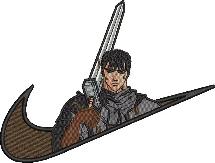 Guts with Sword in Nike Logo  embroidery pattern preview