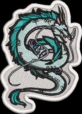  Haku Spirited Away Embroidered Patch  embroidery pattern preview