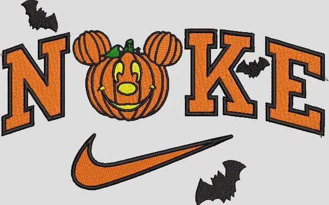 Halloween Pumpkin Mickey Nike Parody  embroidery pattern preview