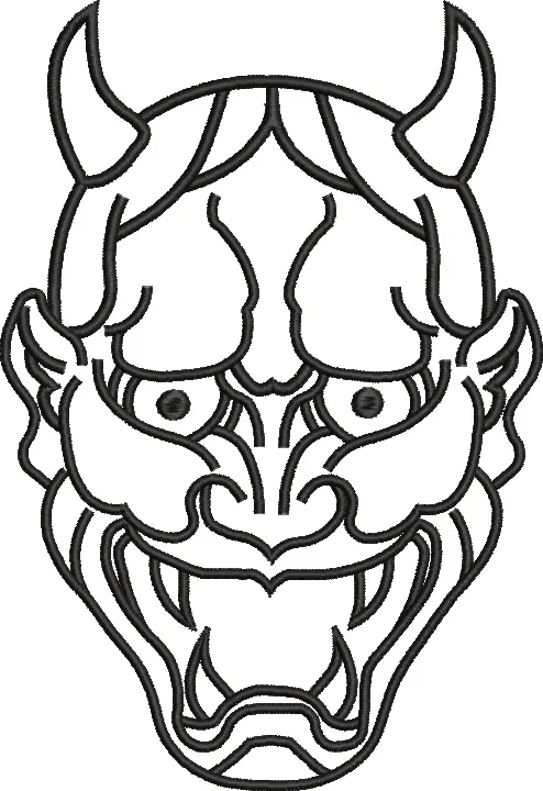 Main preview of  Hannya Mask Outline Blackwork 