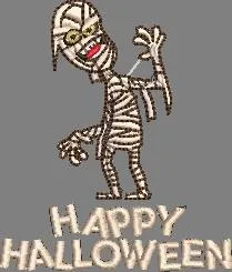  Happy Halloween Cartoon Mummy  embroidery pattern preview