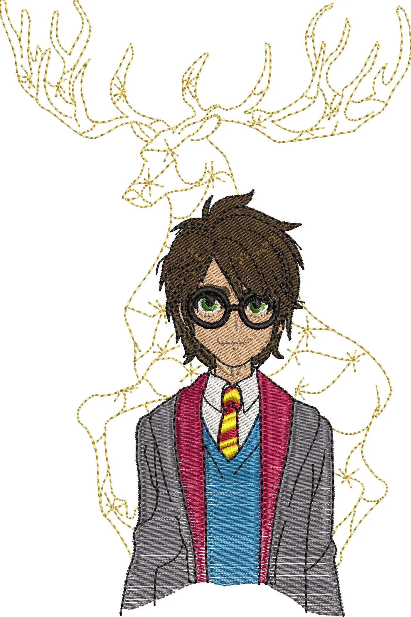 Main preview of  Harry Potter with Patronus Stag Outline 