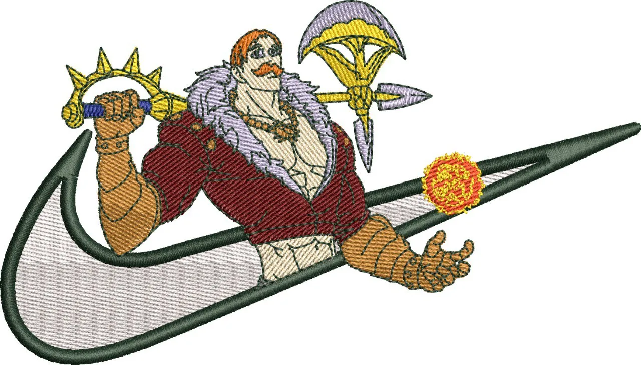  Herculean Warrior with Nike Swoosh  embroidery pattern preview